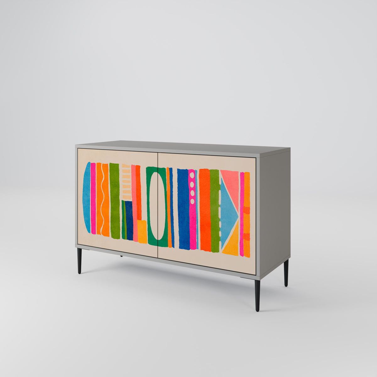 GEOMETRIC SHINE Skänk med två dörrar