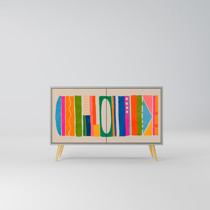 GEOMETRIC SHINE 2-Door Sideboard in Grey Finish