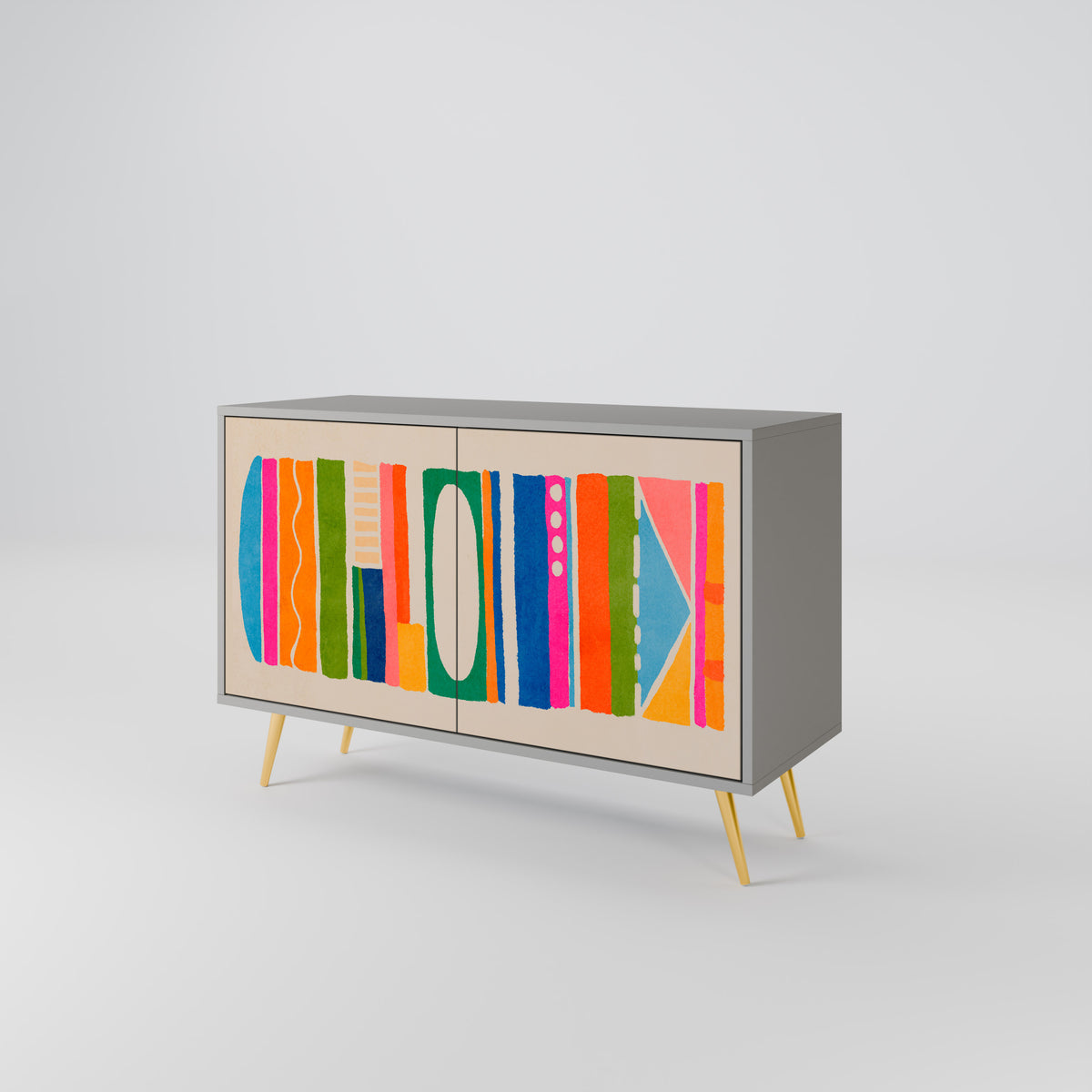 GEOMETRIC SHINE Skänk med två dörrar