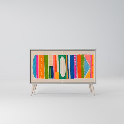 GEOMETRIC SHINE 2-Door Sideboard in Grey Finish