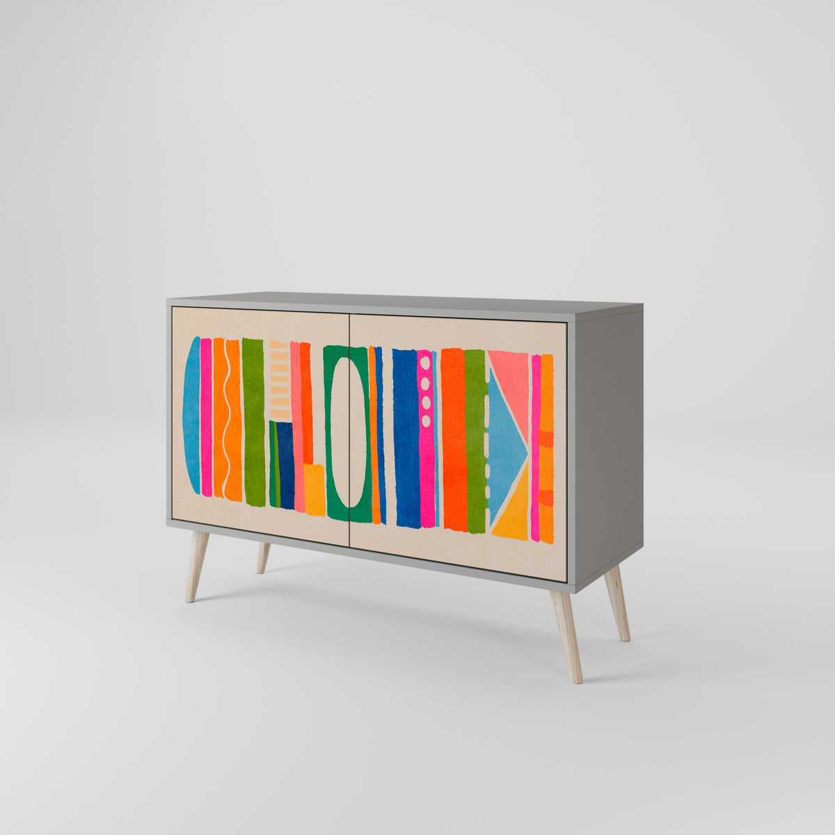 GEOMETRIC SHINE Skänk med två dörrar