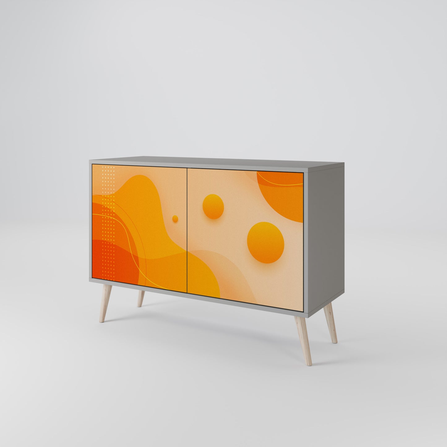 ORANGE ARRANGEMENT 2-Door Sideboard in Grey Finish