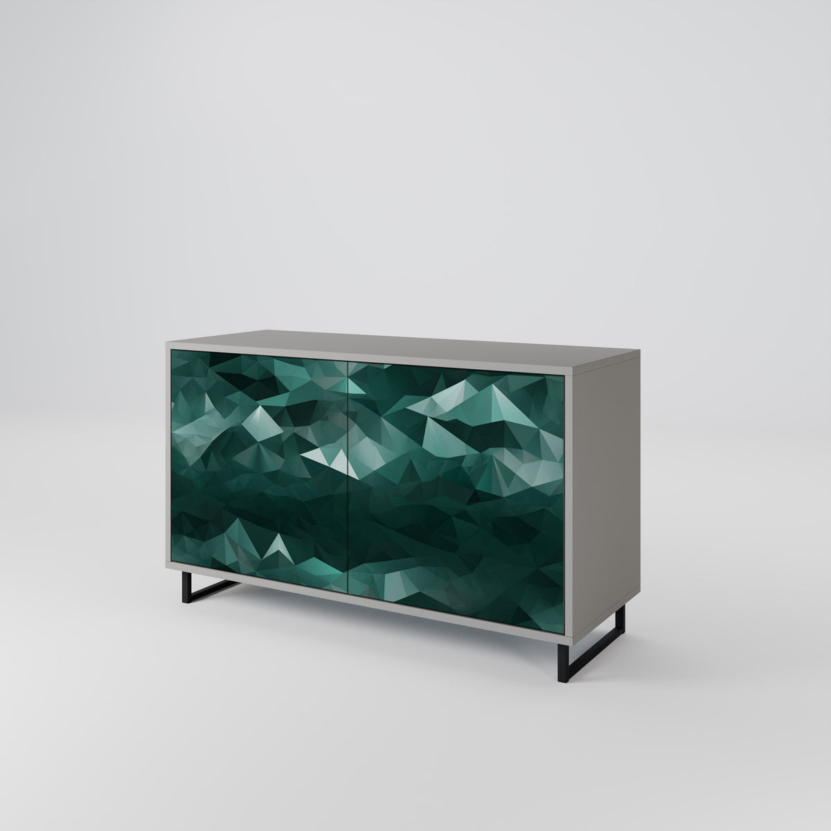 POLYGONAL FLOATING Skänk med två dörrar