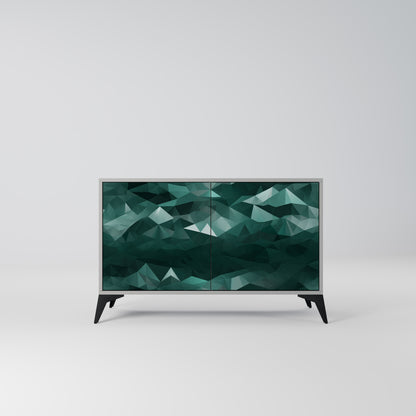 POLYGONAL FLOATING 2-Door Sideboard in Grey Finish