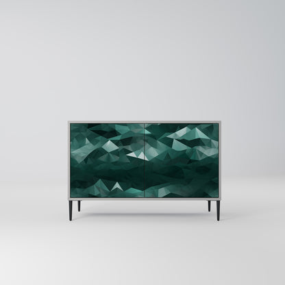 POLYGONAL FLOATING 2-Door Sideboard in Grey Finish