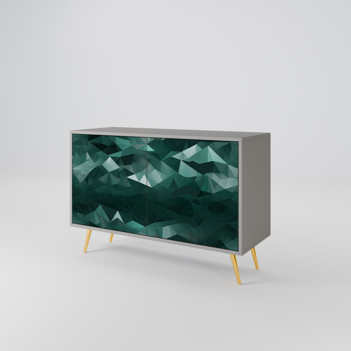 POLYGONAL FLOATING Skänk med två dörrar