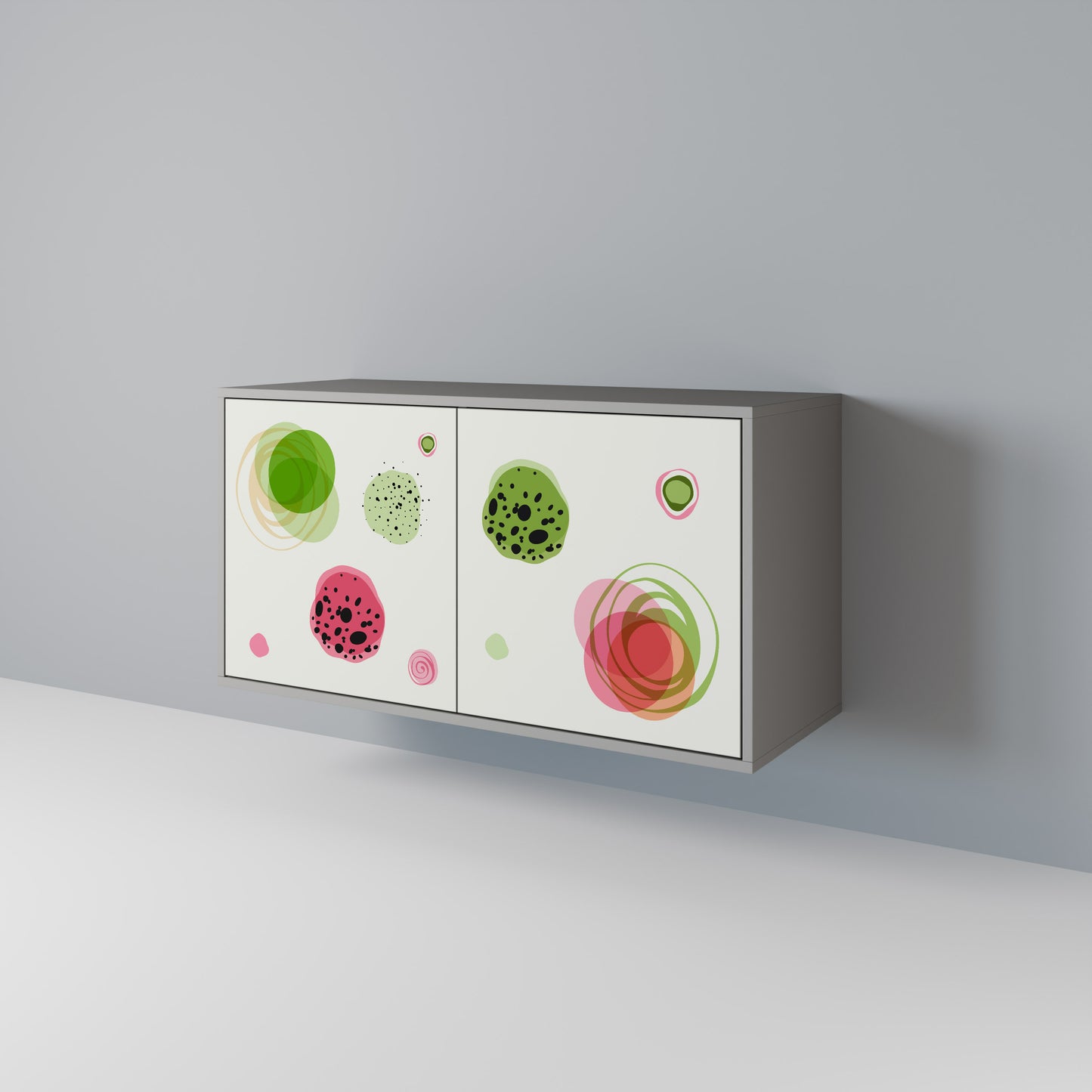 COLORFUL COSMOS 2-Door Sideboard in Grey Finish