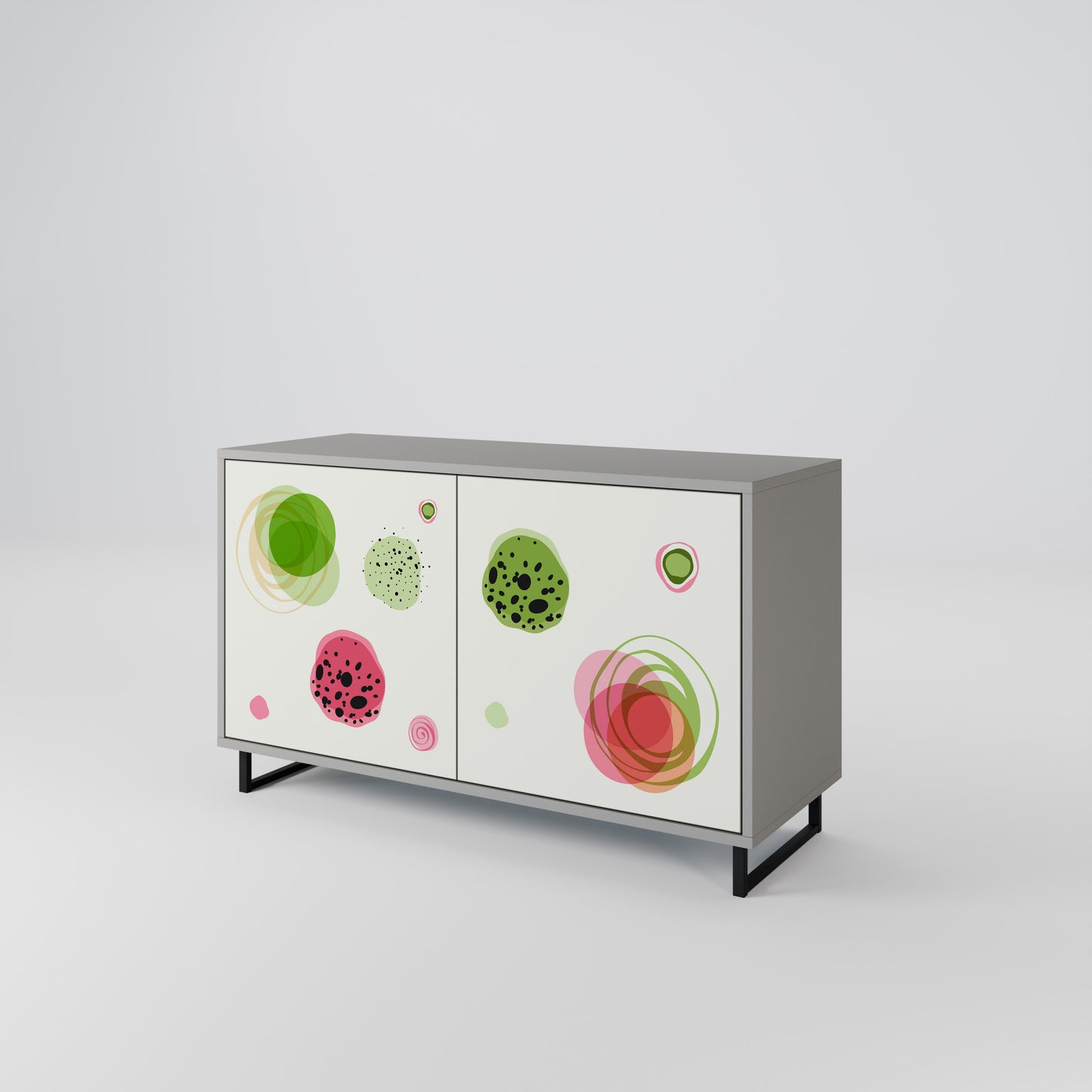 COLORFUL COSMOS 2-Door Sideboard in Grey Finish