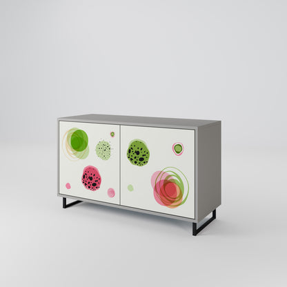 COLORFUL COSMOS 2-Door Sideboard in Grey Finish
