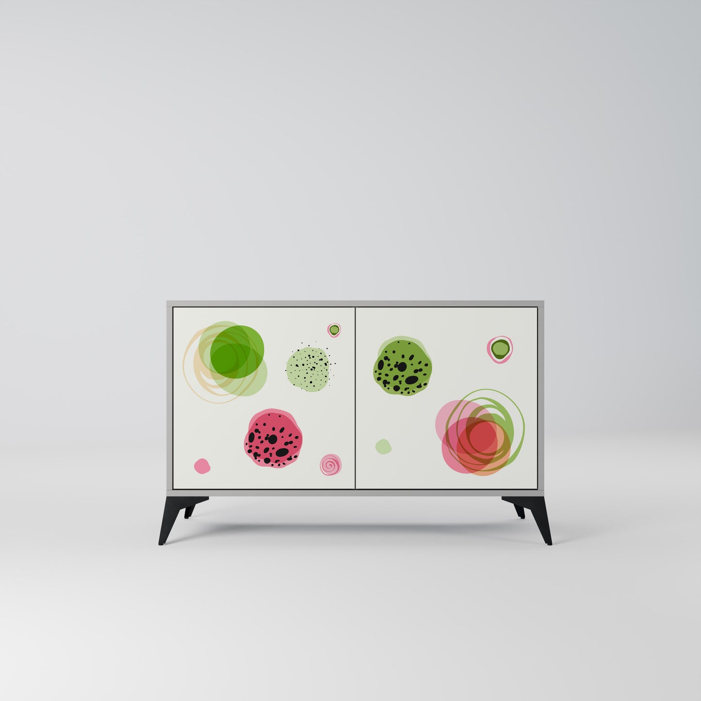 COLORFUL COSMOS 2-Door Sideboard in Grey Finish