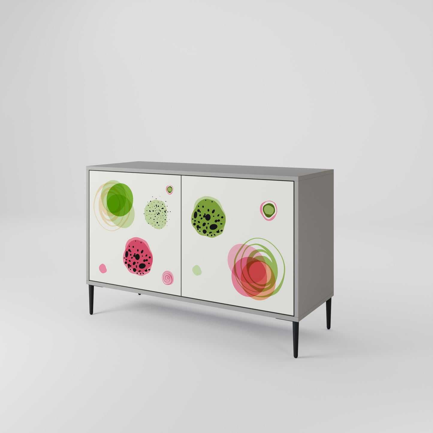 COLORFUL COSMOS 2-Door Sideboard in Grey Finish