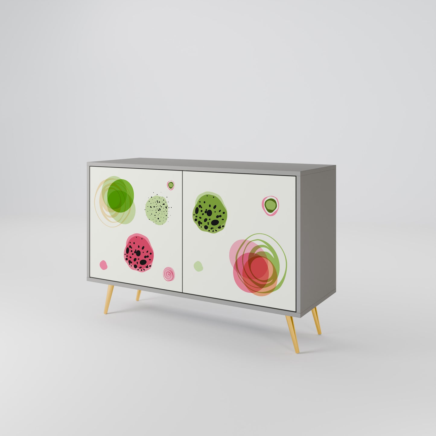 COLORFUL COSMOS 2-Door Sideboard in Grey Finish
