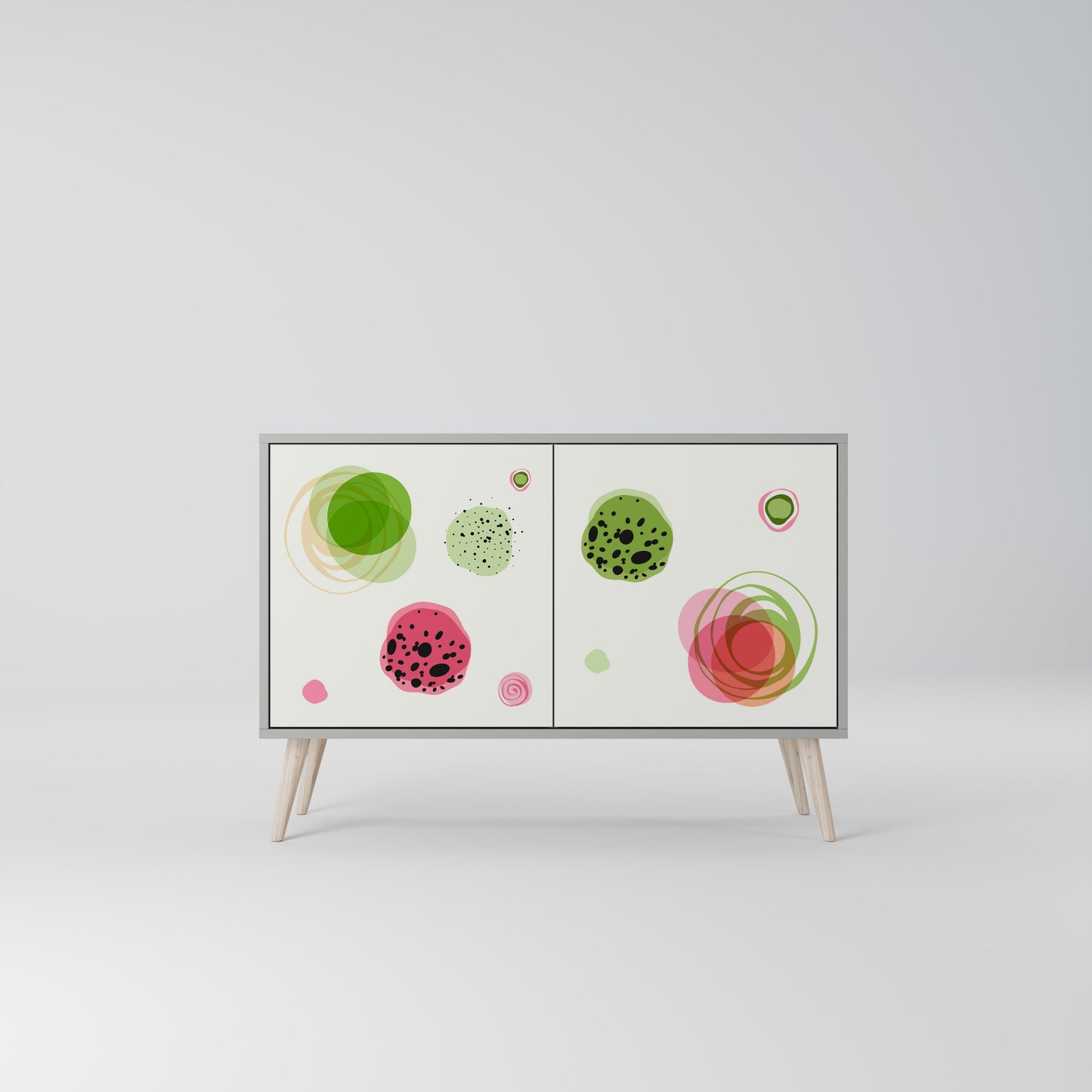 COLORFUL COSMOS 2-Door Sideboard in Grey Finish