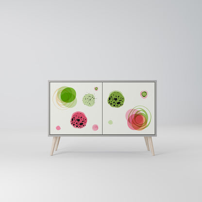 COLORFUL COSMOS 2-Door Sideboard in Grey Finish