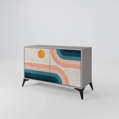 TWO HALVES 2-Door Sideboard in Grey Finish