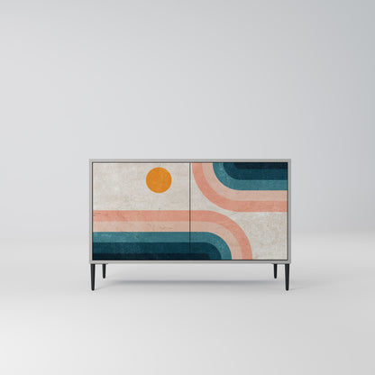 TWO HALVES 2-Door Sideboard in Grey Finish