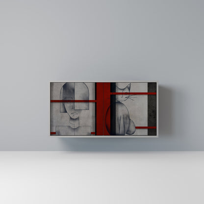 GRAY FIGURES 2-Door Sideboard in Grey Finish