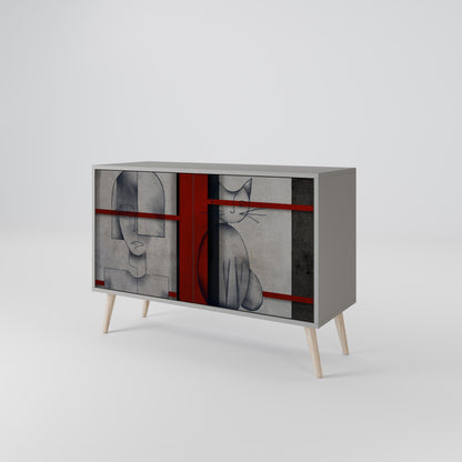 GRAY FIGURES 2-Door Sideboard in Grey Finish