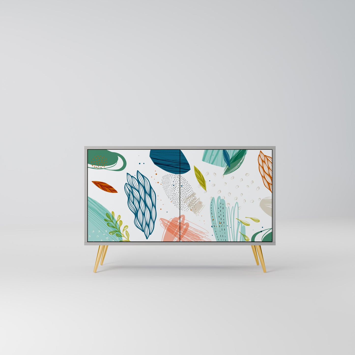 BOTANICAL HURRICANE 2-Door Sideboard in Grey Finish