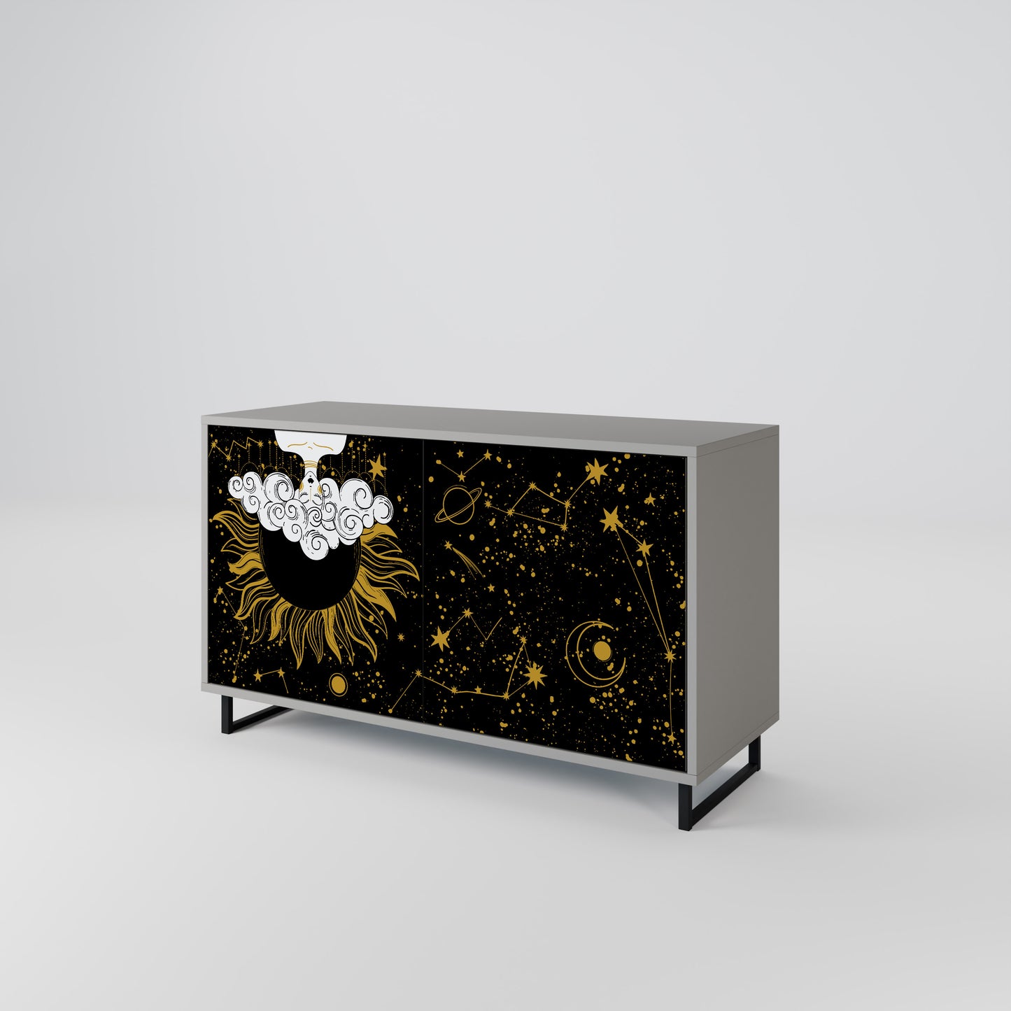 STELLAR CONSTELLATIONS 2-dörrars skänk i grå finish