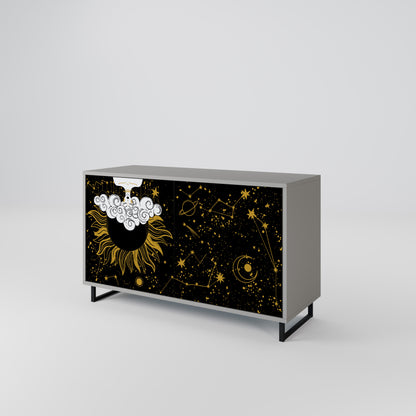 STELLAR CONSTELLATIONS 2-dörrars skänk i grå finish