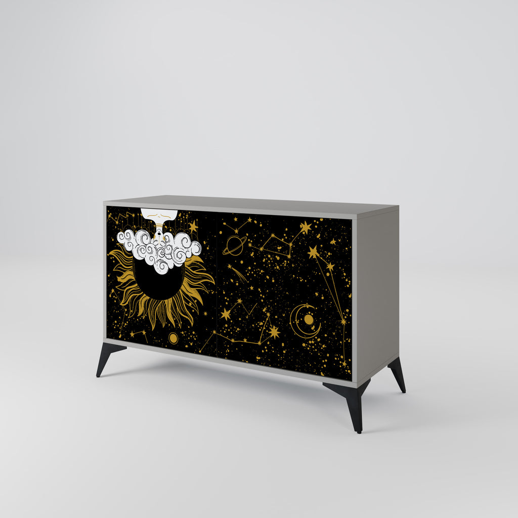 STELLAR CONSTELLATIONS 2-dörrars skänk i grå finish