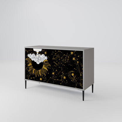 STELLAR CONSTELLATIONS 2-dörrars skänk i grå finish