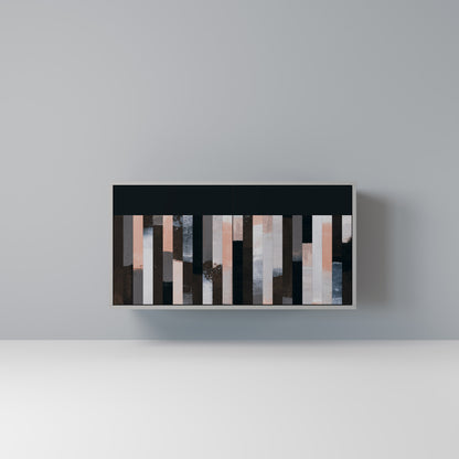 COLLAGE AV REKTANGLAR 2-dörrars skänk i grå finish