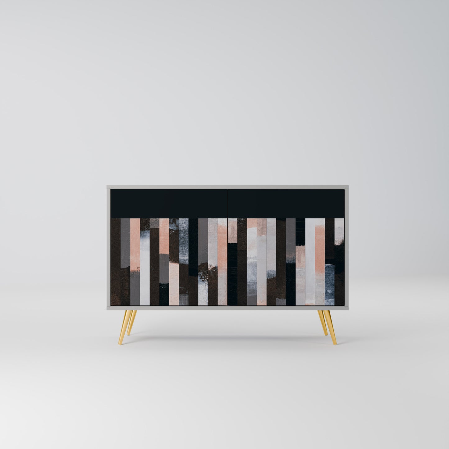 COLLAGE AV REKTANGLAR 2-dörrars skänk i grå finish