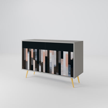 COLLAGE AV REKTANGLAR 2-dörrars skänk i grå finish