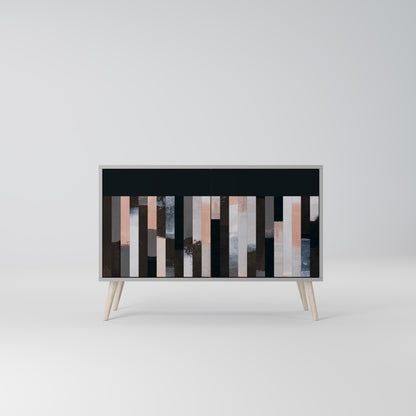 COLLAGE AV REKTANGLAR 2-dörrars skänk i grå finish