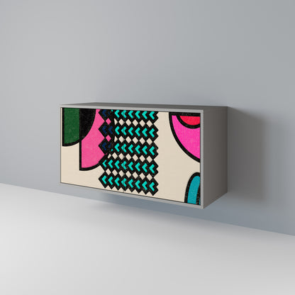 GEOMETRIC RHAPSODY 2-dörrars skänk i grå finish