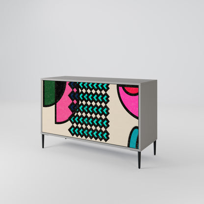GEOMETRIC RHAPSODY 2-dörrars skänk i grå finish