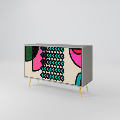 GEOMETRIC RHAPSODY 2-dörrars skänk i grå finish