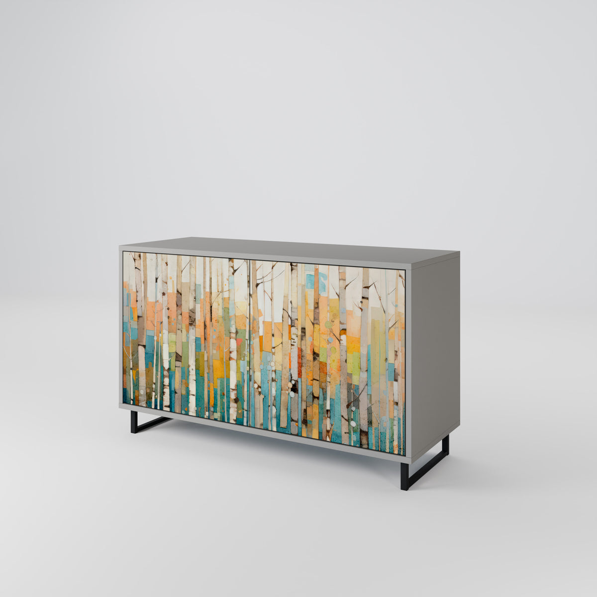 BIRCH KALEIDOSCOPE Skänk med två dörrar