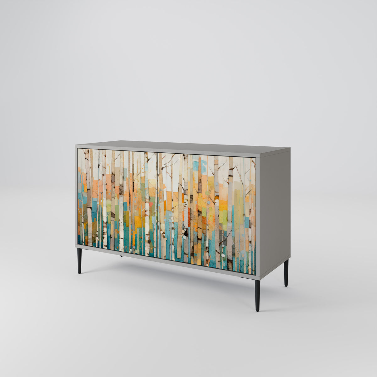 BIRCH KALEIDOSCOPE Skänk med två dörrar