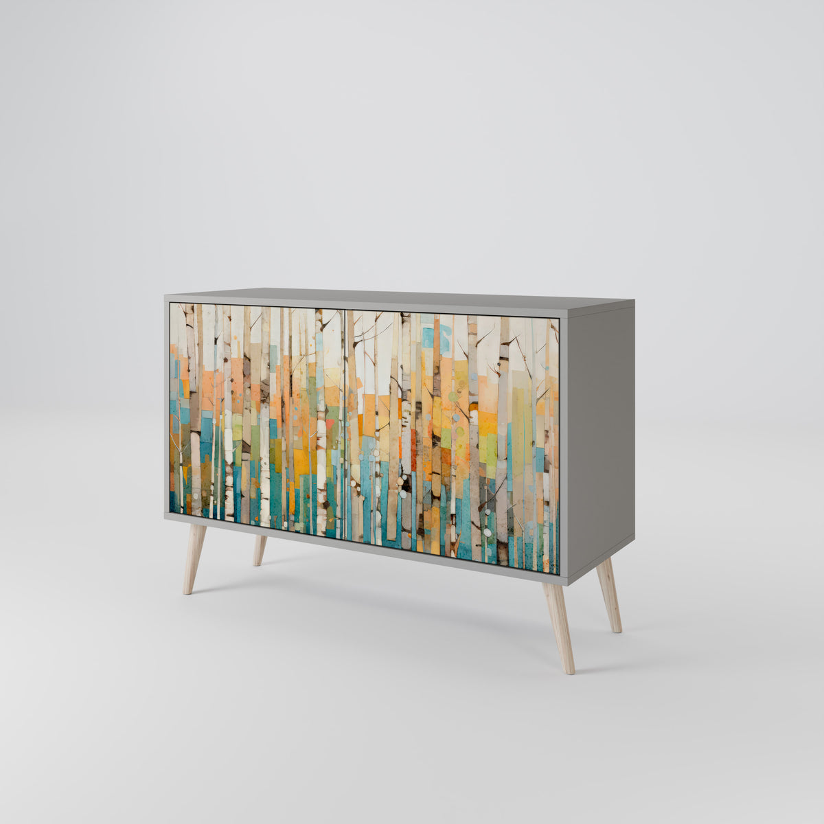 BIRCH KALEIDOSCOPE Skänk med två dörrar