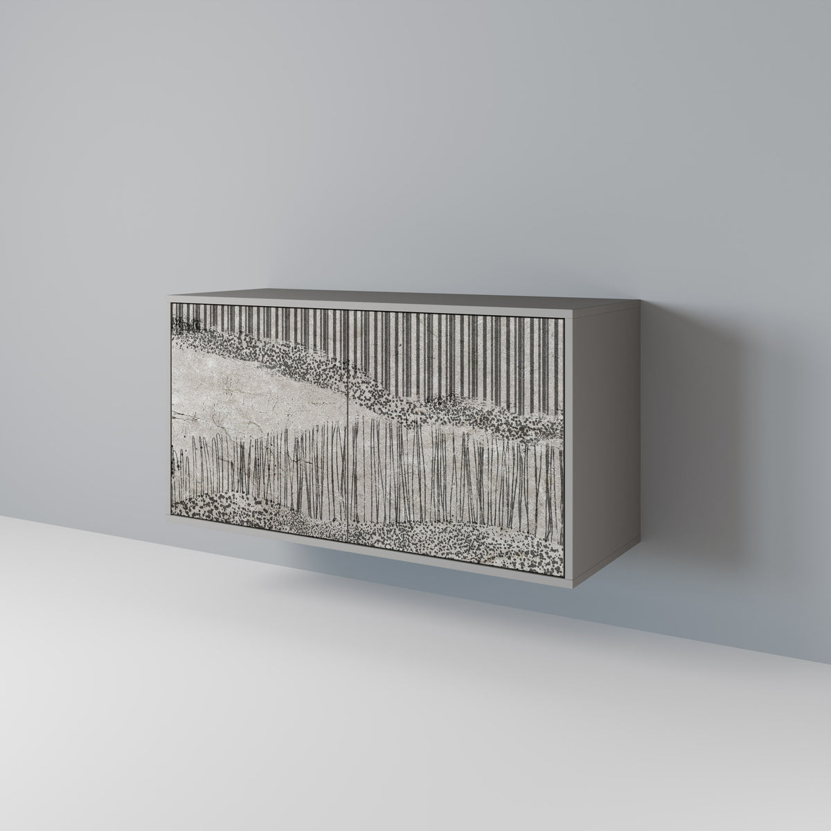 GRAIN LINES Skänk med två dörrar
