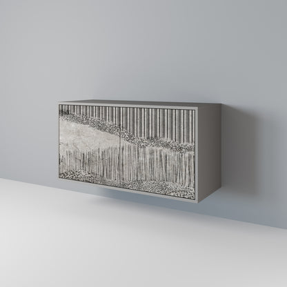 GRAIN LINES 2-dörrars skänk i grå finish