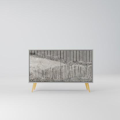GRAIN LINES 2-dörrars skänk i grå finish