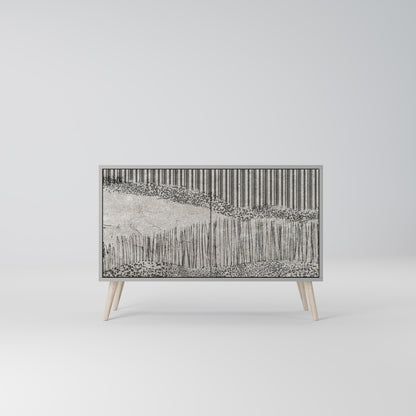 GRAIN LINES 2-dörrars skänk i grå finish