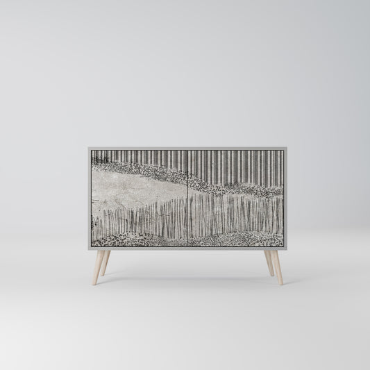 GRAIN LINES 2-Door Sideboard in Grey Finish