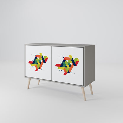 FUTURE SIGN 2-Door Sideboard in Grey Finish
