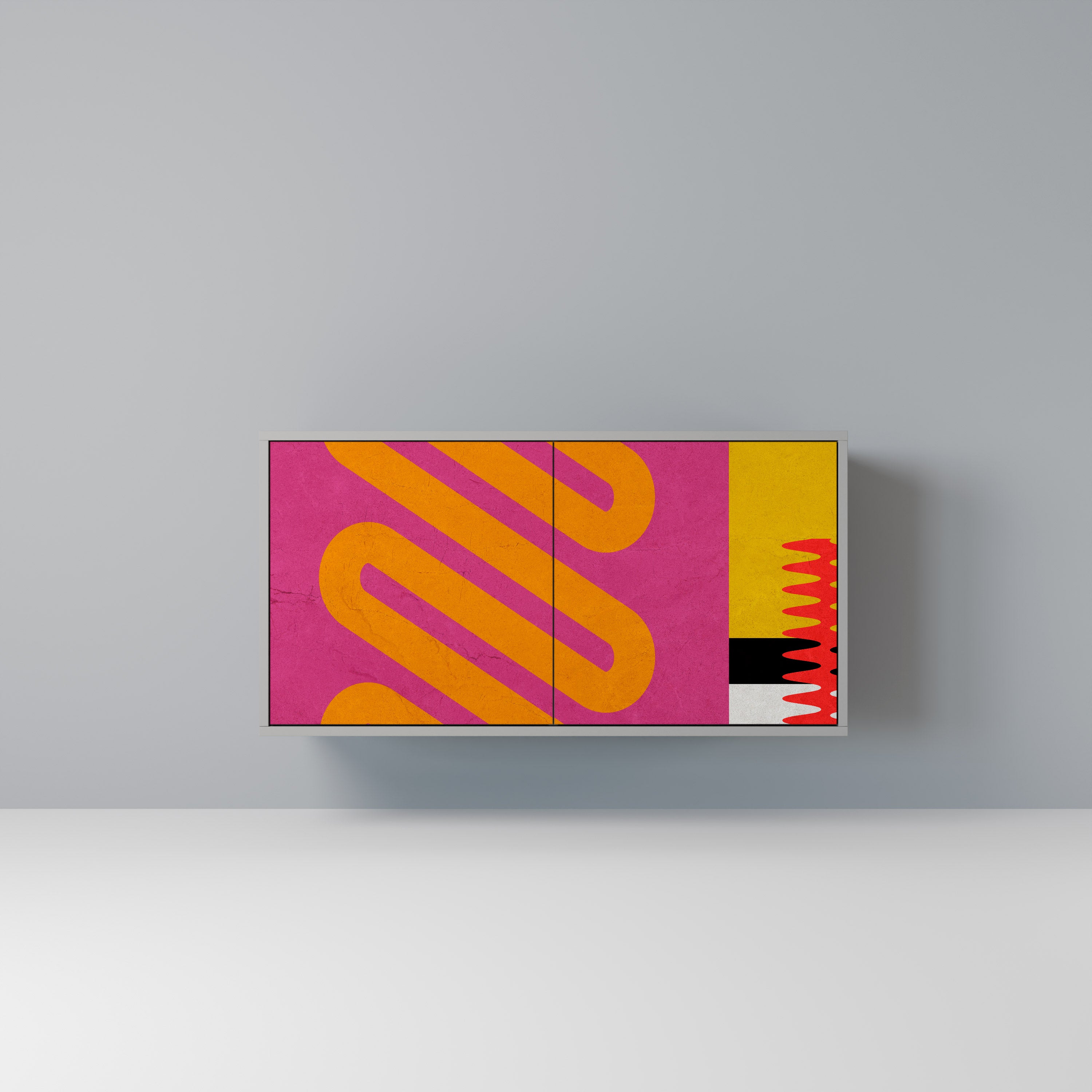VIVID ART 2-dörrars skänk i grå finish