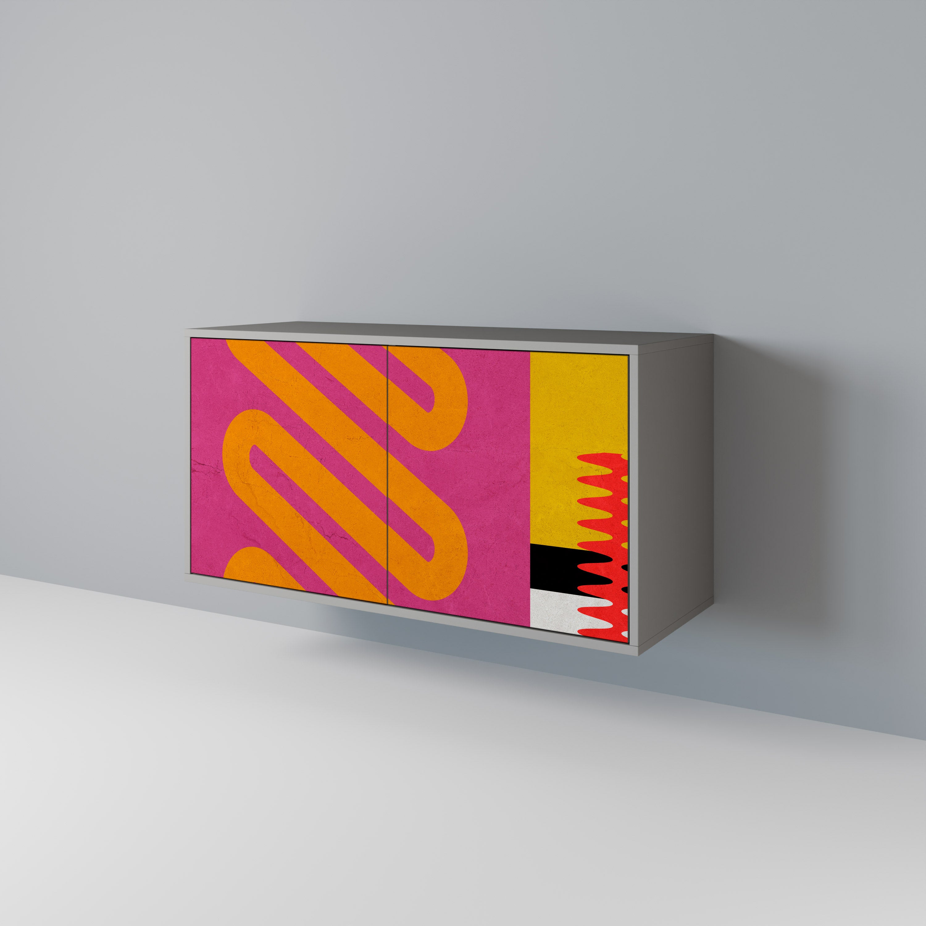 VIVID ART 2-dörrars skänk i grå finish