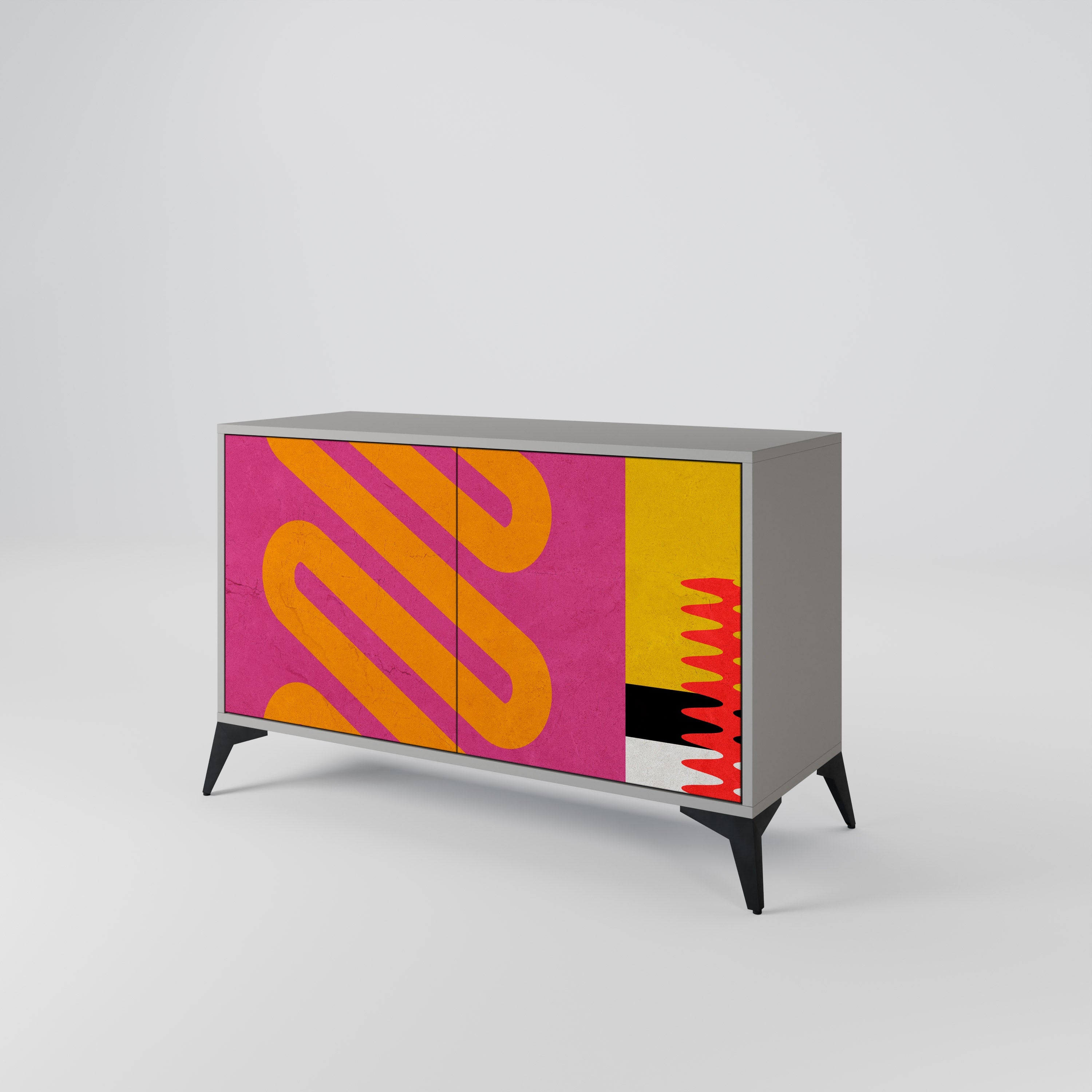 VIVID ART 2-dörrars skänk i grå finish