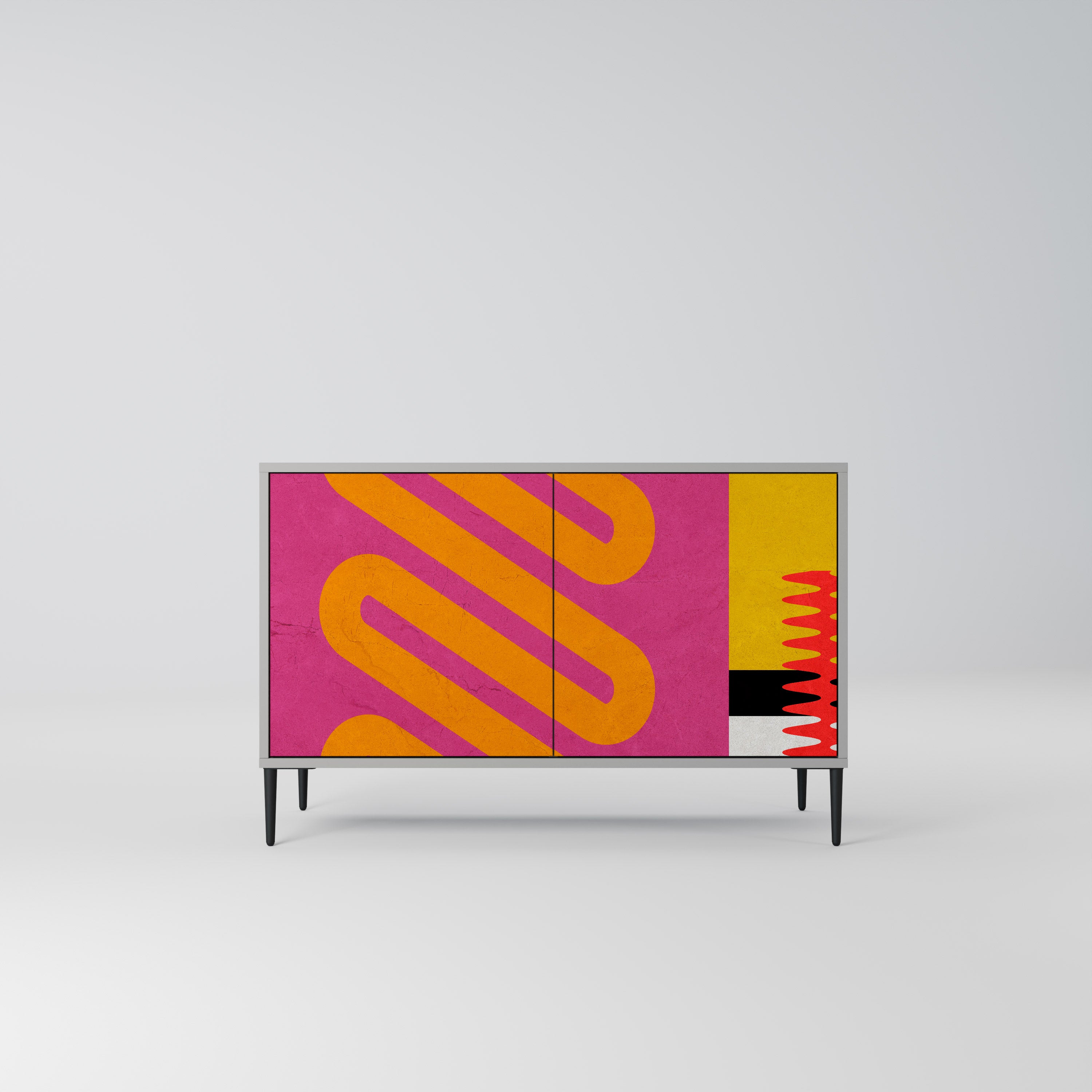 VIVID ART 2-dörrars skänk i grå finish