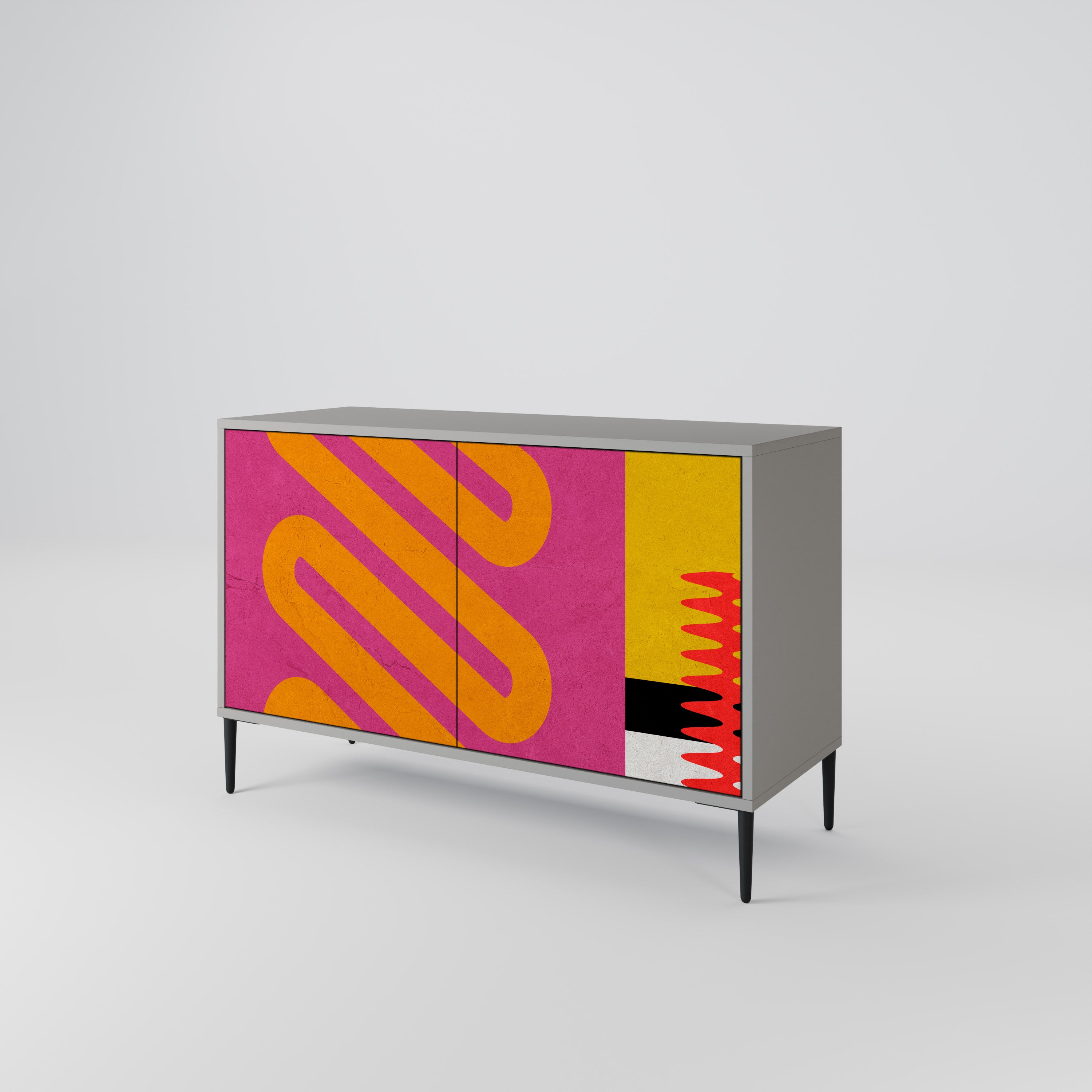 VIVID ART 2-dörrars skänk i grå finish