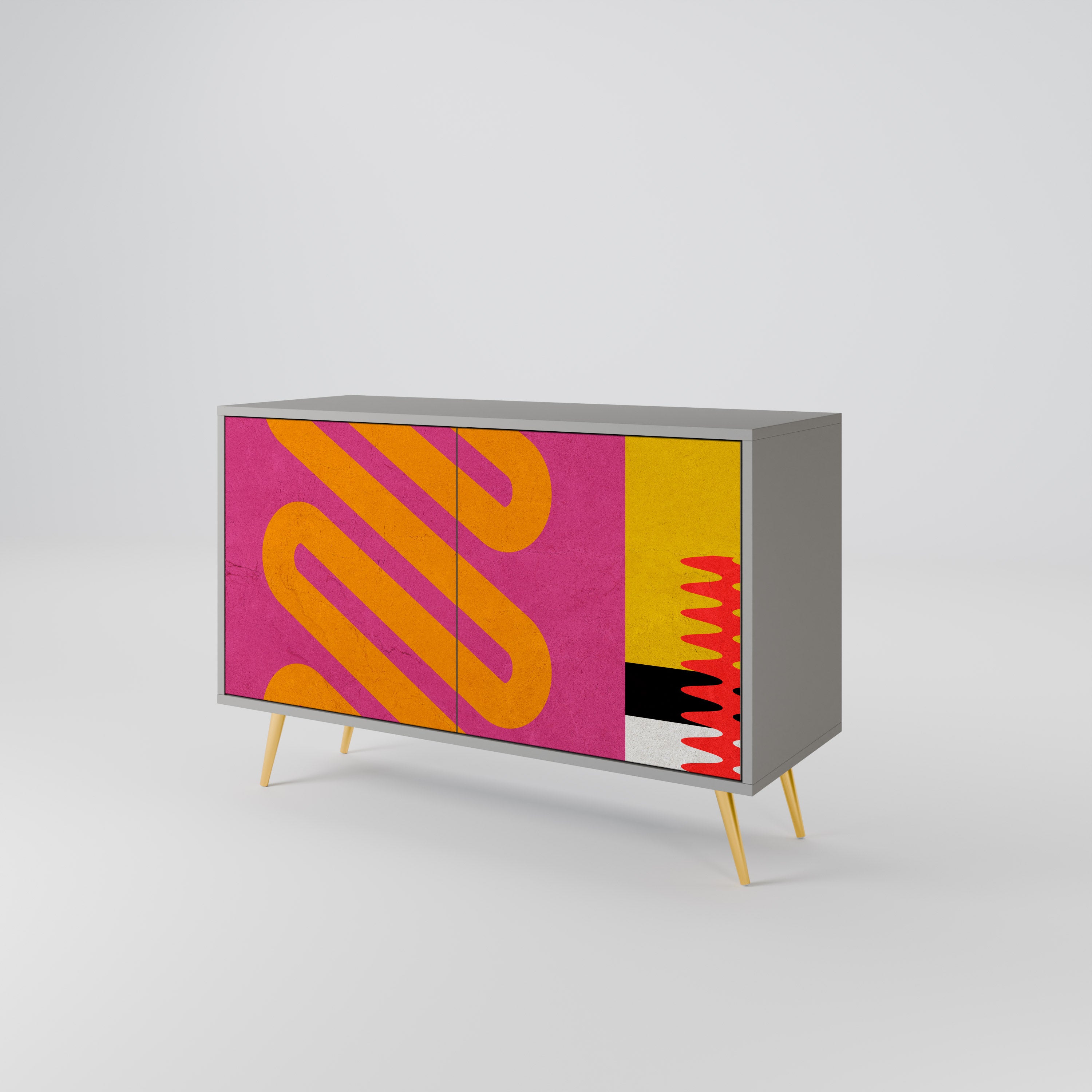 VIVID ART 2-dörrars skänk i grå finish