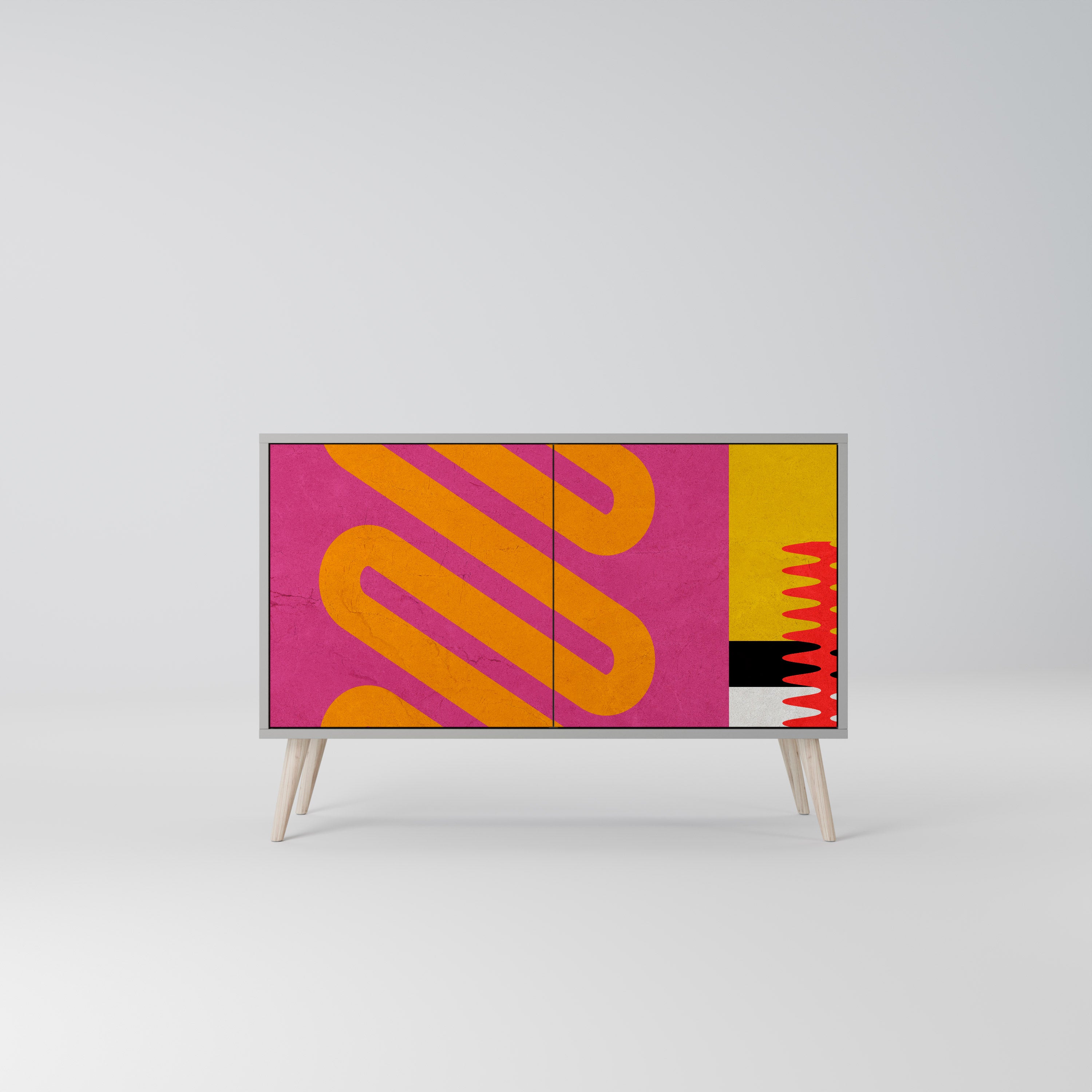VIVID ART 2-dörrars skänk i grå finish
